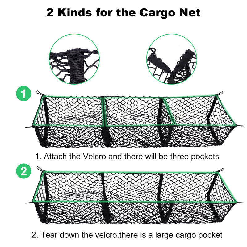 Kaishengyuan Car Phone Holder for Toyota Tacoma 2016-2023 & Detachable 3 Pocket Cargo Net Trunk Bed Organizer Heavy Duty Net
