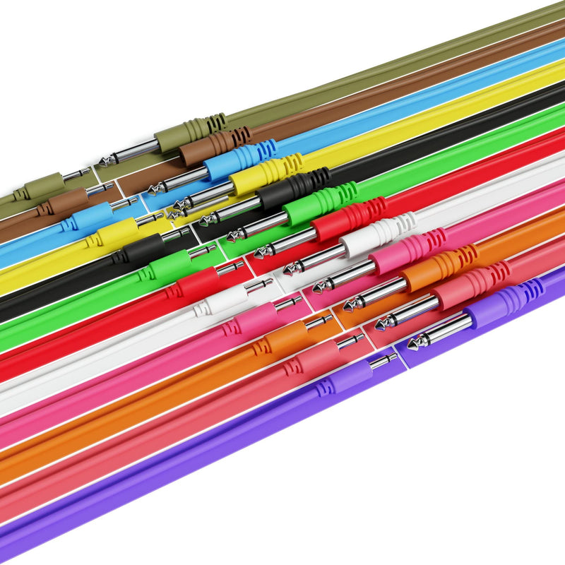 Mono Patch Cables - TS 3.5mm 1/8" to 6.35mm 1/4" [6A-Pack | 150 cm - 59.06"] 150 cm - 59.06" 6A-Pack