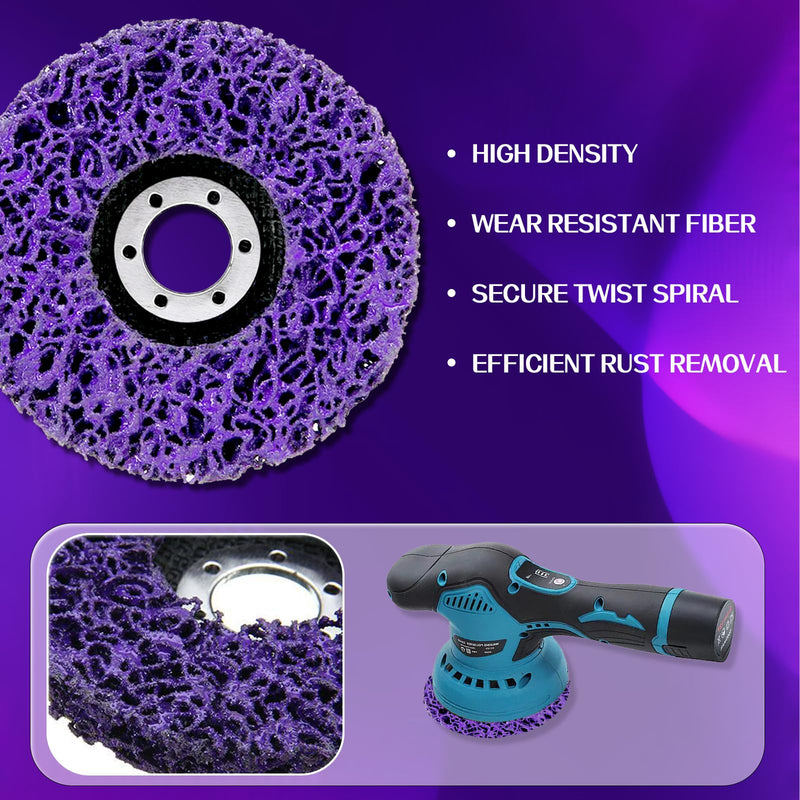 Pack of 6 CSD Disc Drill, 125 mm Sanding Discs for Angle Grinder, Purple/Blue/Black CSD Disc Sanding Disc Set, Cleaning Disc for Clean Strip Disc, Remove Paint, Rust