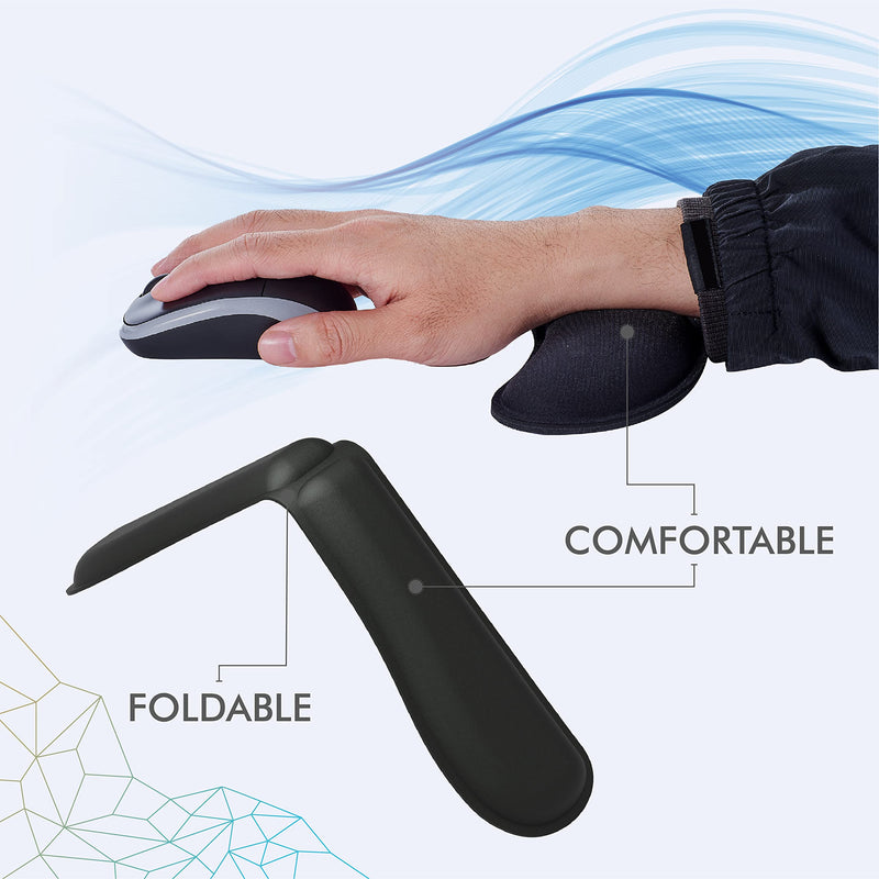 Ergonomic Gel Keyboard Wrist Rest & Mousepad Rests for Computer, Silky Memory Foam for Typing, Laptop Keyboard and Mouse Desk Pads Support Hand and Arm, 2 Piece Pad for Office and Travel Black Combo