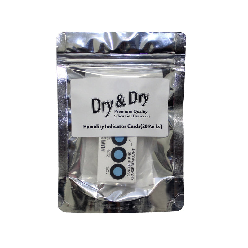 Dry & Dry Premium Humidity Indicator Cards 20 Pack (Reusable) - 10-60% 6 Spot (20 Cards)
