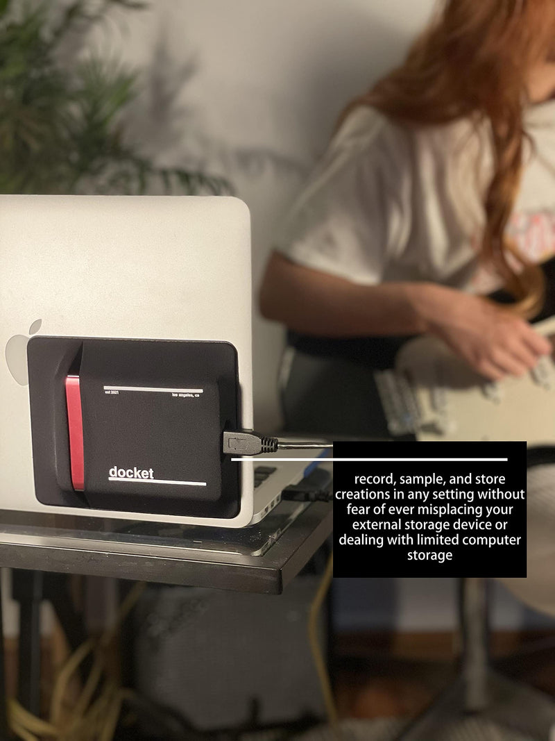 docket External Hard Drive Holder for Laptop - Closed Pocket Design with Cable Hole for Safe Storage - Expand Storage While Eliminating Boundaries, Black