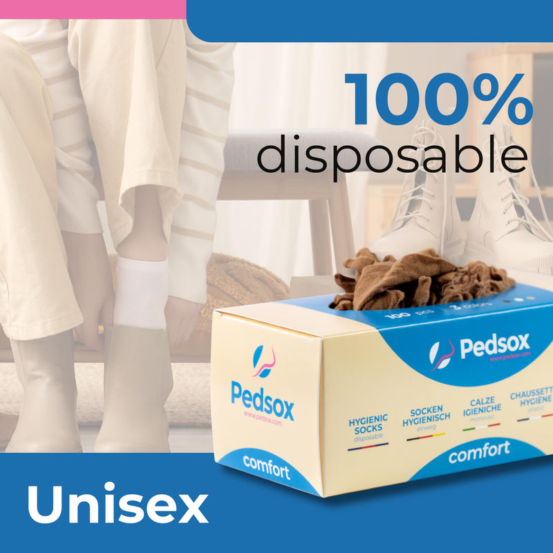 Refill 500pcs Disposable Hygienic Try On Socks, Comfort Line, Unisex, One Size Beige