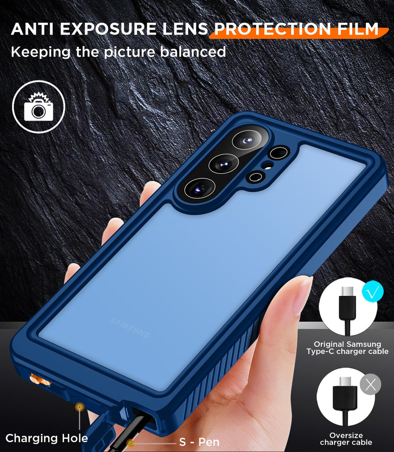 Designed for Samsung Galaxy S26 Ultra Case Waterproof, Built-in Lens & Screen Protector Military Grade Shockproof Dropproof IP68 Underwater Full Body Phone Case for Galaxy S26 Ultra 6.9"-Blue Blue Samsung Galaxy S26 Ultra 6.9"