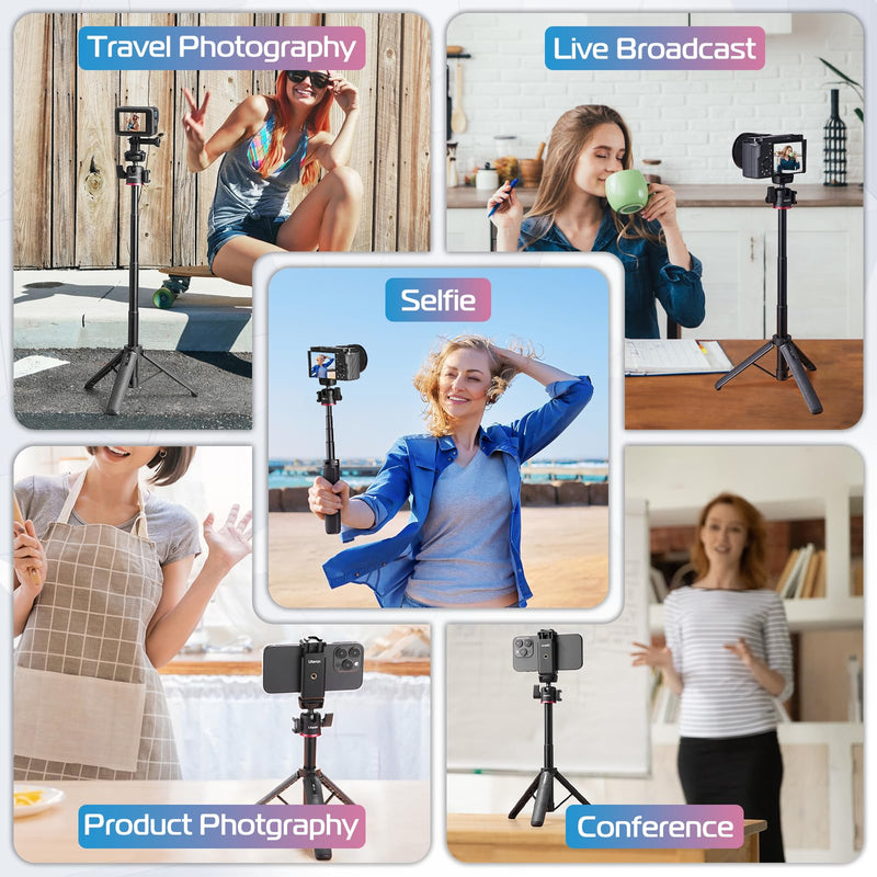 ULANZI MT-73 Extension Pole Tripod, Mini Selfie Stick Tripod Stand Handle Grip for Webcam Canon G7X Mark III Sony ZV-1 RX100 VII A6400 A6600 Cameras Vlogging MT-73 Tripod