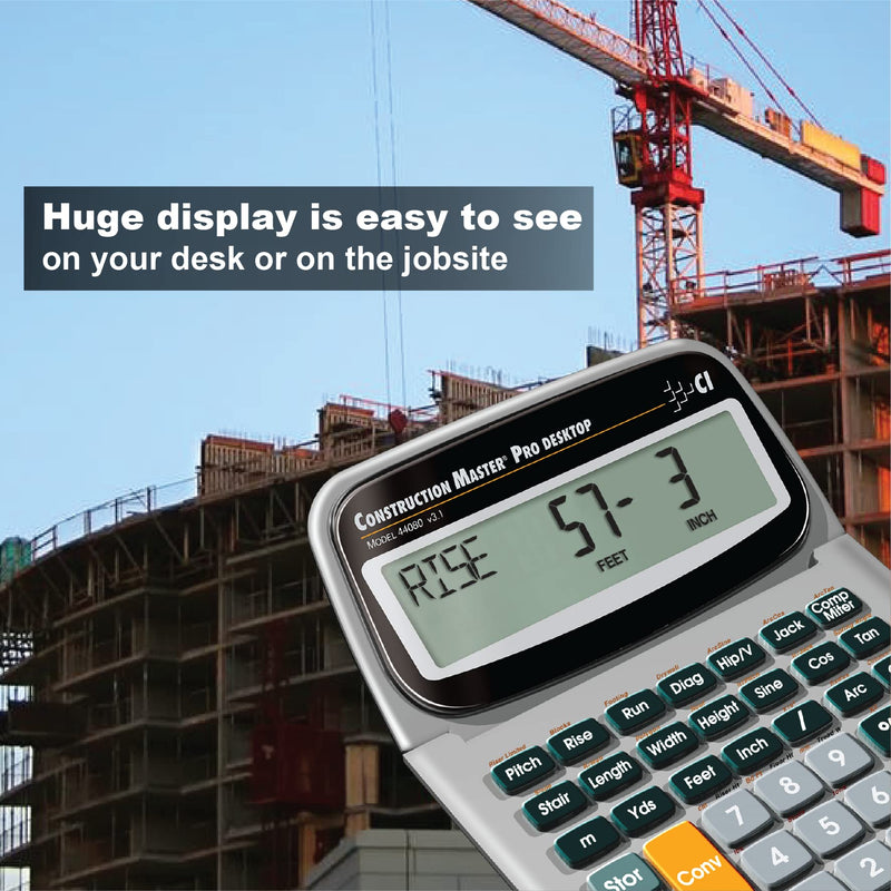 Calculated Industries 44080 Construction Master Pro-Desktop Advanced Construction Math Feet-Inch-Fraction Calculator with Trig Tool for Architects, Estimators, Contractors, Builders and Remodelers | Advanced Construction Math, Feet-Inch-Fraction, Trig ...
