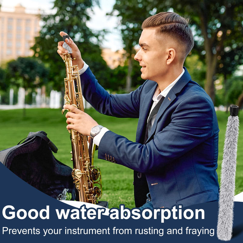 2 Pcs Alto Sax Pad Saver Brush Cleaner Saxophone Cleaning Brush Flute Maintain Care Tool Saxophone Accessories Instrument Gifts, 20.3 Inches Long