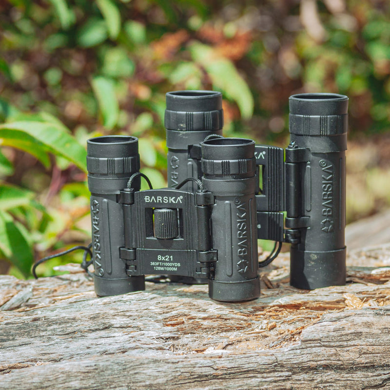 Barska Lucid View 10x25 Compact Binoculars – Lightweight Folding Design with Fully Coated Optics & Rubber Armor – Ideal for Travel, Hiking, Hunting & Sports Black