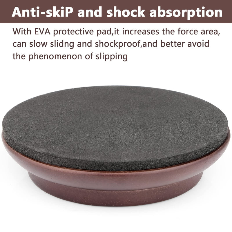 Upright Piano Caster Cups,Eison Solid Sapeliwood Piano Caster Piano Leg Floor Protectors with Non-Slip & Anti-Noise Foam for Hardwood Floor (Dark Brown) Dark Brown