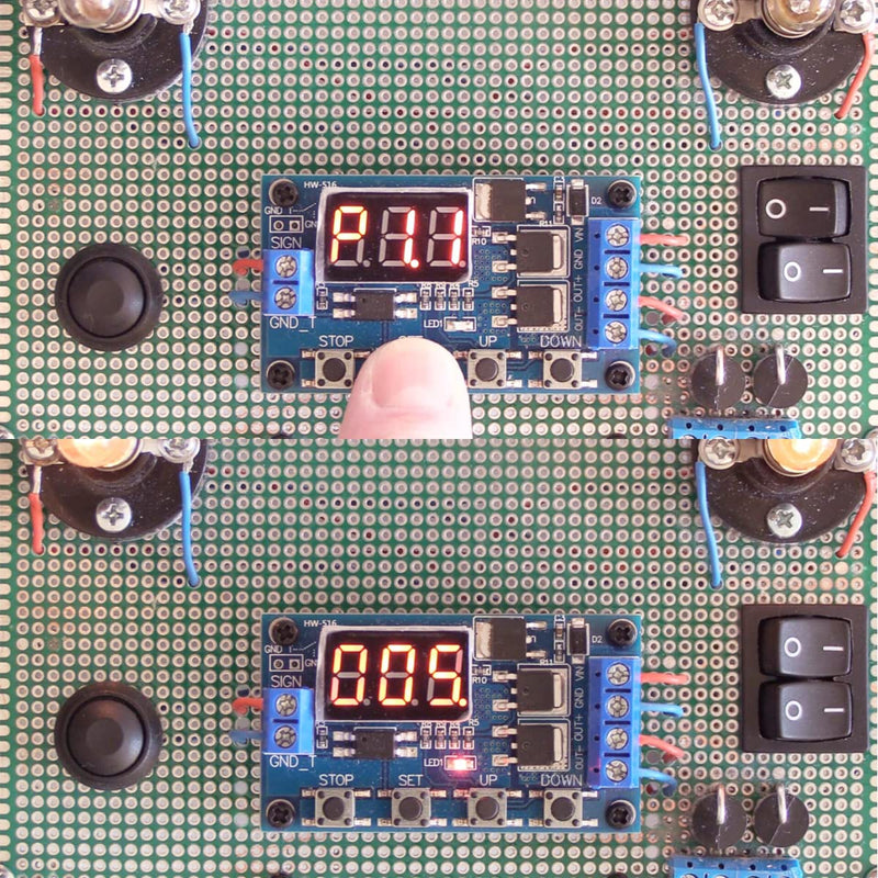 Youmile 2pcs Time Relay 230V - Interval 12V Control Switch 5V - 36V Digital LED Relay Board Timer Delay Module with Screwdriver Red and Black Cable