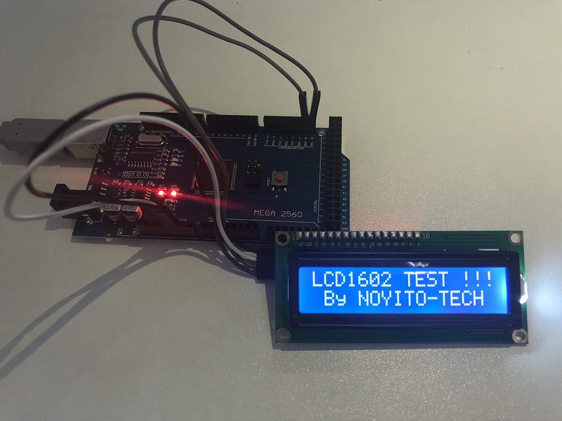 NOYITO 1602 16x2 LCD Module Shield Blue Backlight with IIC I2C Driver Serial Interface for UNO R3 MEGA2560 (Pack of 2) (1602 IIC Screen Blue) 1602 IIC Screen Blue
