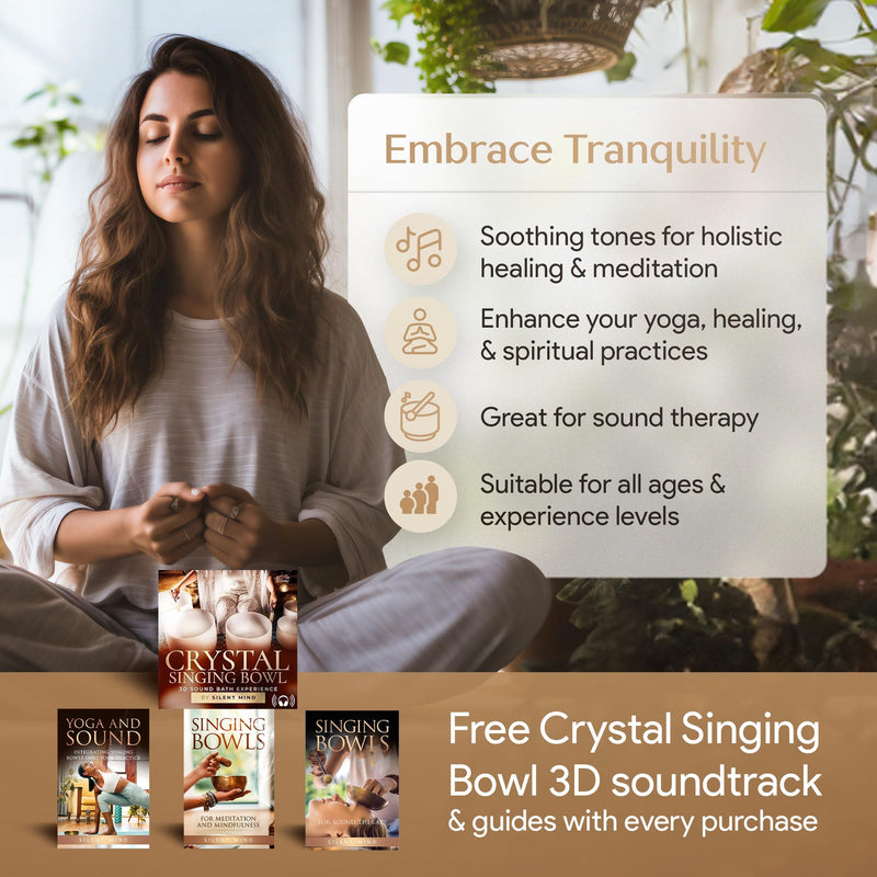Tibetan Singing Bowl Set – Authentic Plain Design – Sound Bowl & Meditation Bowl with Cushion, Mallet & Guide – Chakra Balancing – Sound Bath Instruments – Therapeutic Sound Devices Beaten Bronze Without Case