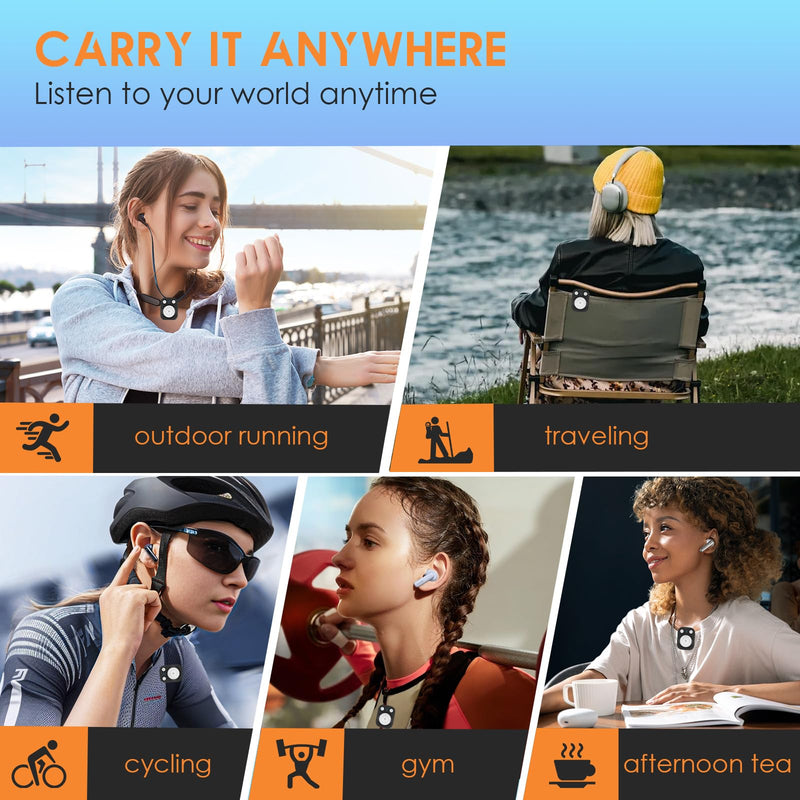 64GB Clip MP3 Player with Bluetooth 5.3: 15 Hrs Battery Mini Music Player, Earphones Included, 1000+ Songs Storage, No Phone Needed, Portable MP3 Players for Kids, Sports, Reading, Learning, Meetings 64GB Black
