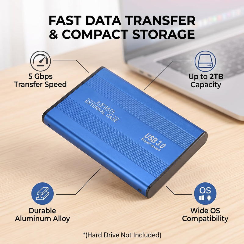 POCREATION 1Tb External Hard Drive External Hard Drive 2.5In Usb3.0 to Enclosure, Portable Exrnal Hard Dries 1Tb 2Tb, 1T Hard Drie Exrnal
