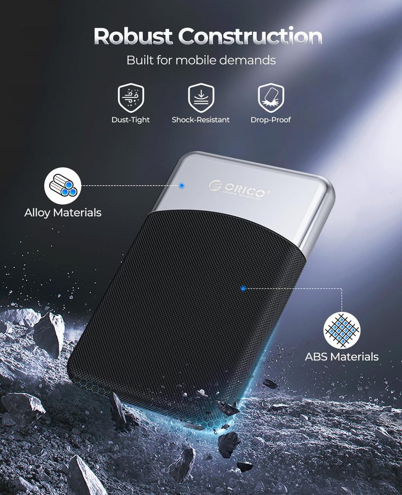 ORICO M25PRO 256GB Portable External SSD, Up to 460MB/s | USB3.2 Gen1 up to 460MB/s, Dust & Drop Resistant, Plug and Play, 2-in-1 Cable, Works for Phone15,16,17, PC, Tablet M25PRO-460MB/s