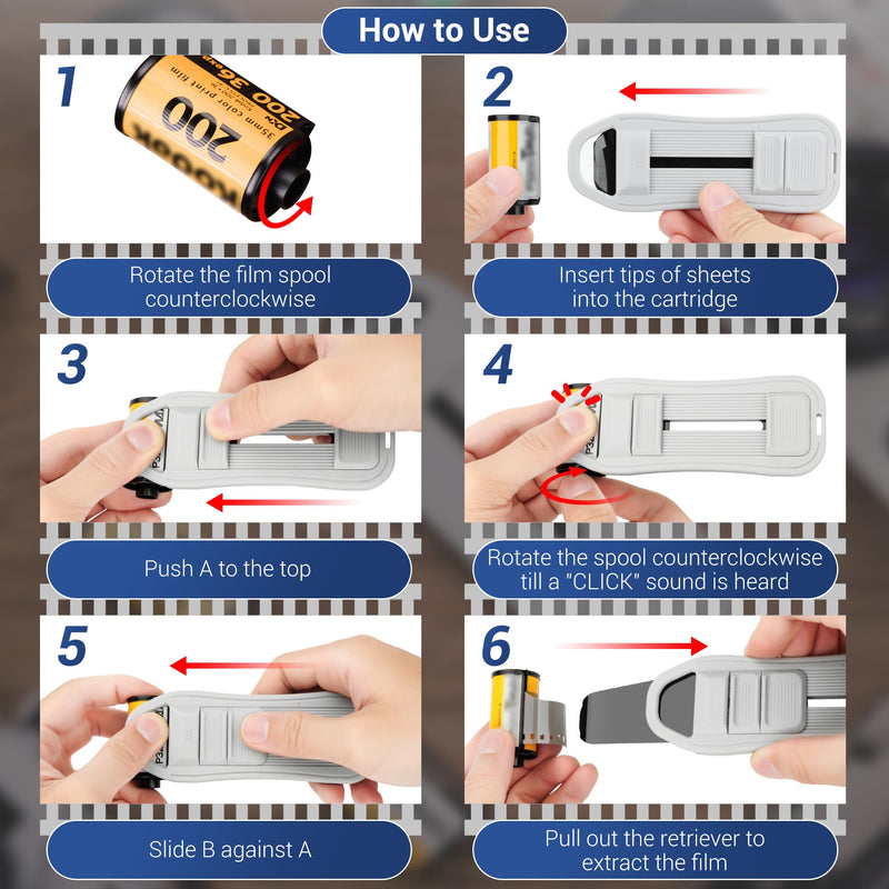 JJC 35mm Film Digitizing LED Light with Film Retriever Tool, 10-Level Brightness Backlight for Slide and Negative Scanning