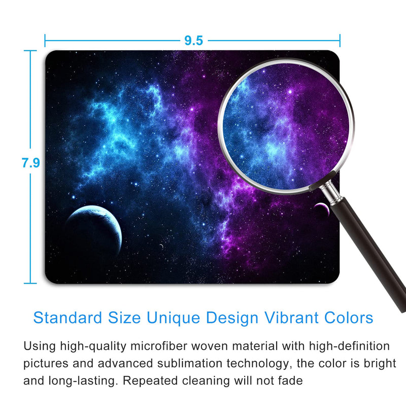 Shalysong Mouse pad Small Computer Mouse pad with Personalized Galaxy Design Office Non-Slip Rubber Mousepad 9.5 x 7.9 in Rectangular galaxy
