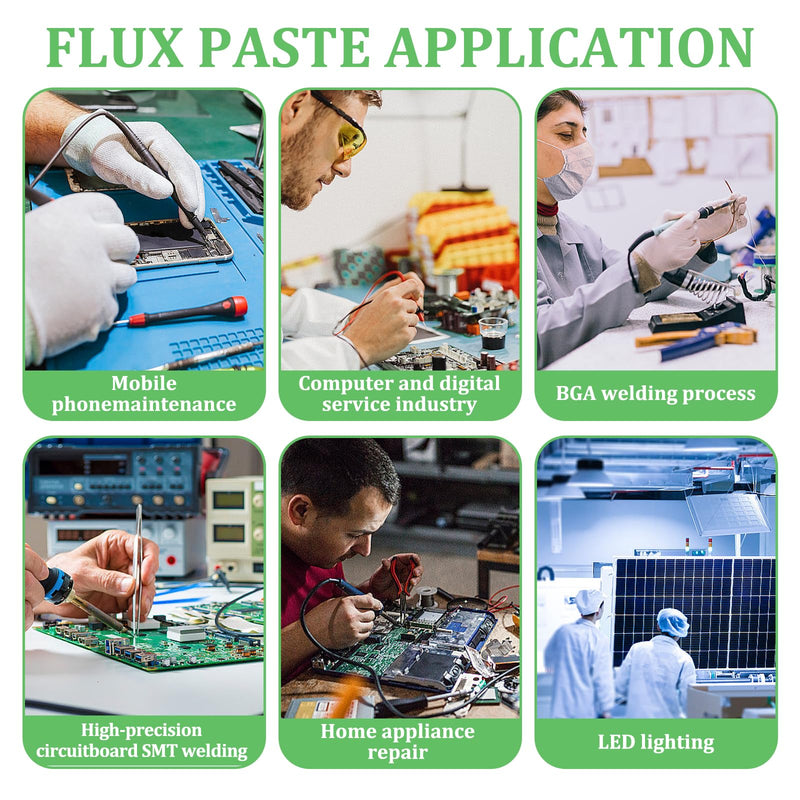 Flux Soldering Paste, Flux, Soldering Flux, with Push Rod, 138°C Soldering Flux No-Clean Soldering Flux for LED Smd Pcb Bga Electronic Soldering (10 ml)