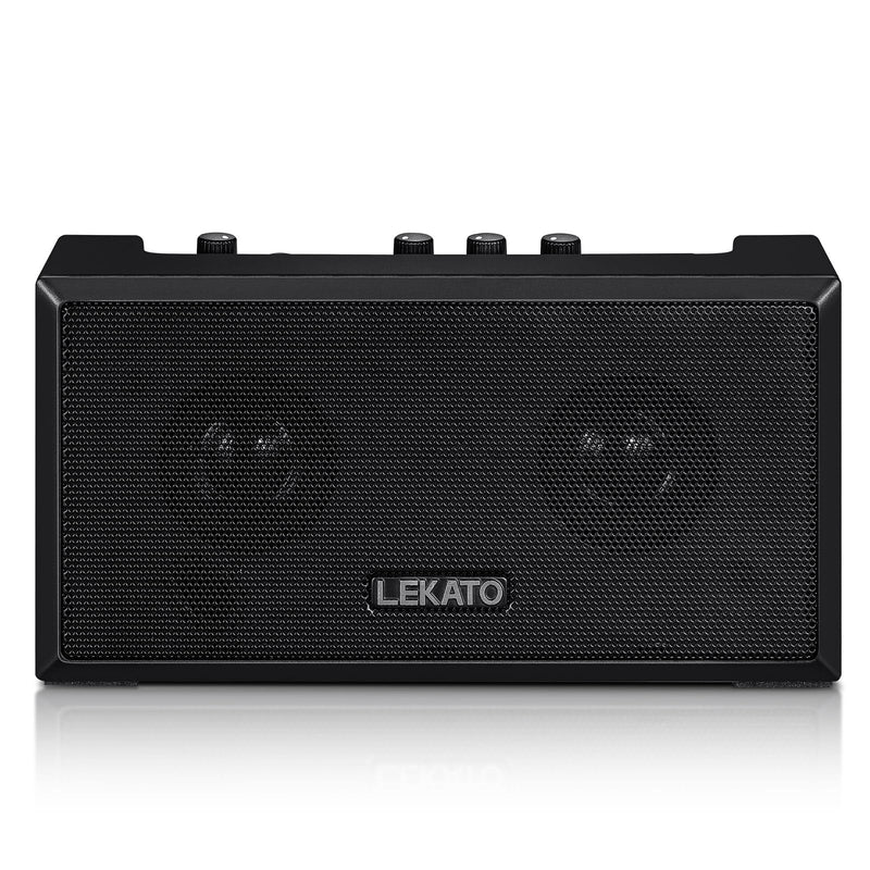 LEKATO Guitar Amplifier with Clean Overdrive Effects 5W Rchargeable Electric Guitar Amp Small Bass Amplifier Bluetooth Bass Amplifier for Daily Practice Black