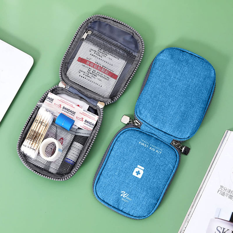 Seasboes Pack of 2 Medicine Bag, Large Capacity Emergency Bag, Medicine Bag, Empty First Aid Bag, Waterproof Medicine Storage Bag for Home, Travel, Office (Large + Small), sky blue, Casual