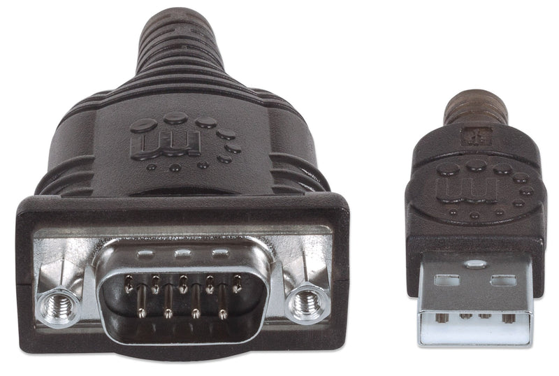 Manhattan USB to RS232 Serial Adapter Converter – Long 18 Inch Cable Cord, 24 AWG - Connects Serial Device to a USB Port, FTDI Chipset, Compatible with Window, Linux, Mac – 3 Year Mfg Warranty–205153 Prolific PL-2303RA 0.45 m