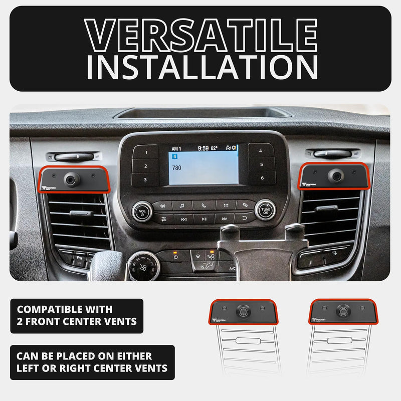 Tackform Link Vent Mount Universal Phone Holder - Compatible with 2020-2025 Ford Transit (Excluding Connect) | Not for Use with Factory 12" Screen | All-Metal | Professional Grade, Heavy-Duty | Black