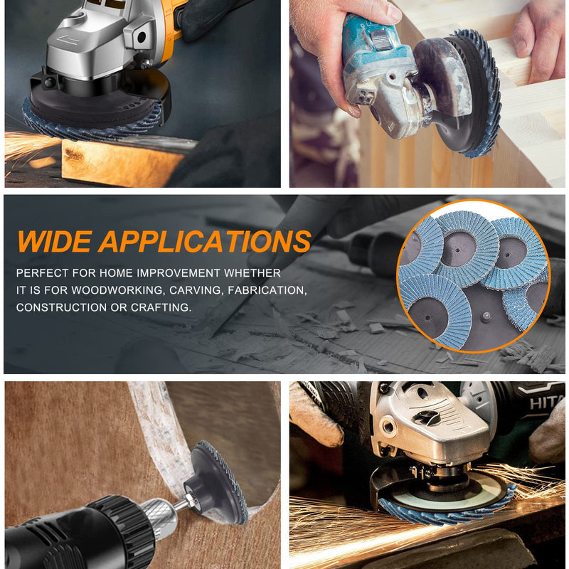 Rustark Flap Grinding Disc Kit Roll Lock Flap Sanding Wheels with Disc Pad Holder (3inch) 3 Inch