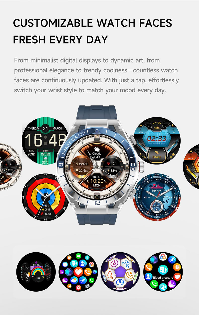 Smart Watch with Earbuds,Round 1.52'' Touch Screen,Modern Watches for Men Women,Headphones Combo(Answer/Calls),Fitness Tracker with Sleep Monitor, 100+ Sports Modes,for iPhone & Android Gold & Black
