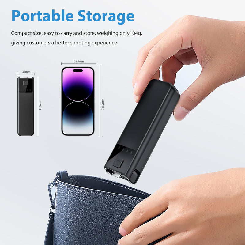 Tomat Osmo Pocket 3 Battery Handle Compatible for DJI Osmo Pocket 3 Creator Combo Accessories, Built in 4000mAh Extra Battery 22.5W Fast Charging, Reserved 1/4 Thread