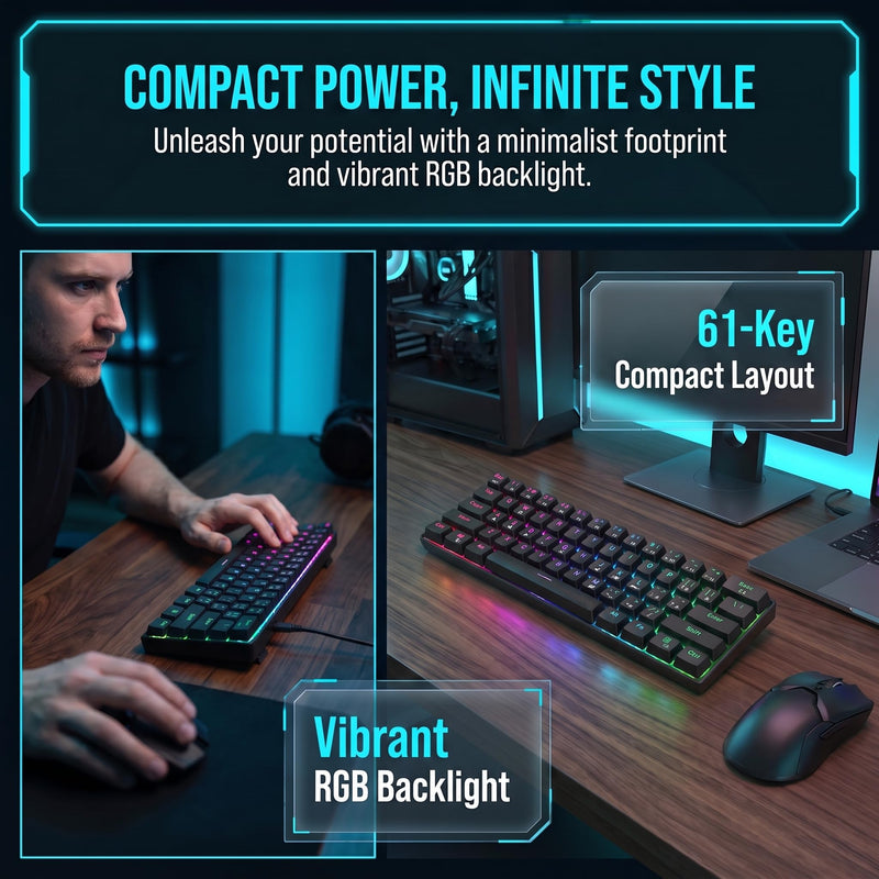 Wired Computer Keyboard, Full Size Ergonomic Keyboard, Works with Windows, Plug and Play, Line Length1.5M, Easy to Use with Media Control, Desktop Input for Home Office, Study Work (Black) Black