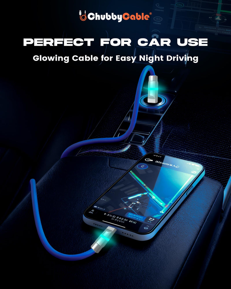 chubbycable 100W USB C to C Charge Cable with LED Light, Rose Red, 16.4 FT | 45,000+ Bend Tested, 480Mbps Data Transfer, E-Marker Safety Chip, 6mm Extra Thick, Tangle-Free Design 16.4ft (5m) Type C-Type C