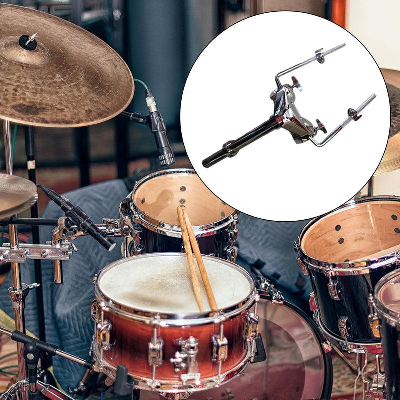 Metal Tom Drum Holder Mount Stable Sturdy for Tom Drum Instrument DIY Replaces Parts, Double Tom Holder
