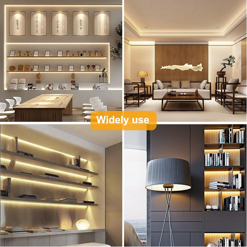 [AUSTRALIA] - Pandery COB LED Strip Lights Warm White,24V Dimmable led Light Strip KIT with Remote and app Control,2700K 25FT/7.5m 8mm Wide Ra>90 Cuttable Flexible Strip Lights for Bedroom,Wardrobe,Cabinet 2700K Warm white 