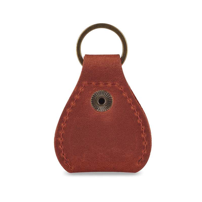 Leather Guitar Pick Holder Keychain, Guitar Pick Holder Case Bag, Plectrum Key Fob Cases Bag, Gift for Guitar Players (Cognac) Cognac