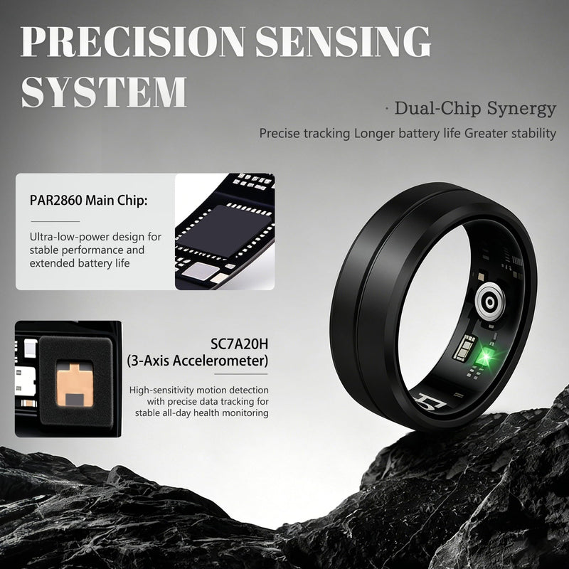 Smart Ring for Women Men, All-New Matte Scratch-Resistant Design, Health & Fitness Tracker for Sleep, Stress & Activity Monitoring, Long Battery Life, Waterproof, No App Fee, Rose Gold 9