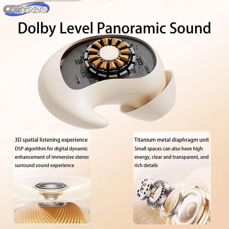 Efficient Noise Cancelling Sleep Earbuds for Side Sleepers (Beige) | Built in Sleep Mode, 2 Natural Sounds White Noise, Sleeping Earbuds Beige