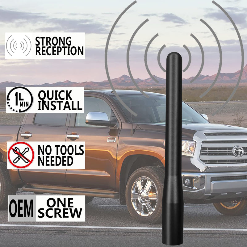 [AUSTRALIA] - 4 Inch Short Radio Aluminium Alloy Antenna for Toyota Tundra (2000-2020), Toyota Tacoma (2005-2016), Toyota FJ Cruiser (2006-2015), Nissan Titan (2019-2023) AM/FM Replacement Antenna 