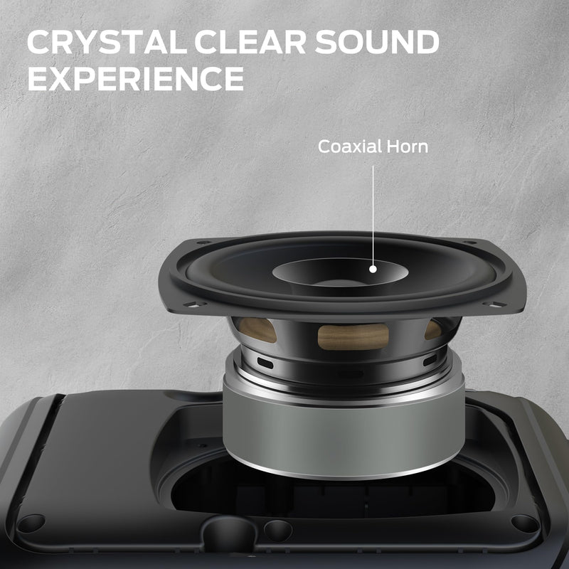 Monster Portable Bluetooth Speakers, Wireless Bluetooth Speaker with 40W Loud Stereo Sound, Outdoor Speakers with Handle, 12H Playtime, Supports TF Card, AUX, FM Radio for Party Black