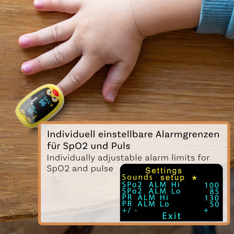 Pulox PO-210B Children's Pulse Oximeter - Battery Operated Finger Pulse Oximeter for Children and Toddlers