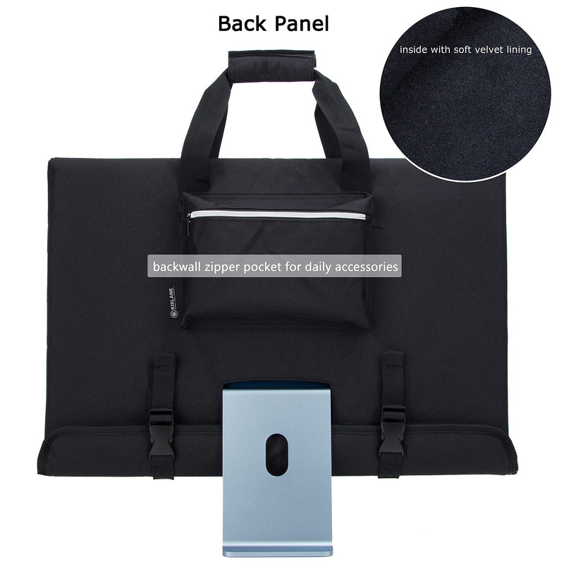 KISLANE Travel Carrying Case for 24'' iMac Desktop Computer, Protective Storage Bag for iMac Monitor Dust Cover with Carry Handle for 24 inch iMac Screen and Accessories (Black) Black