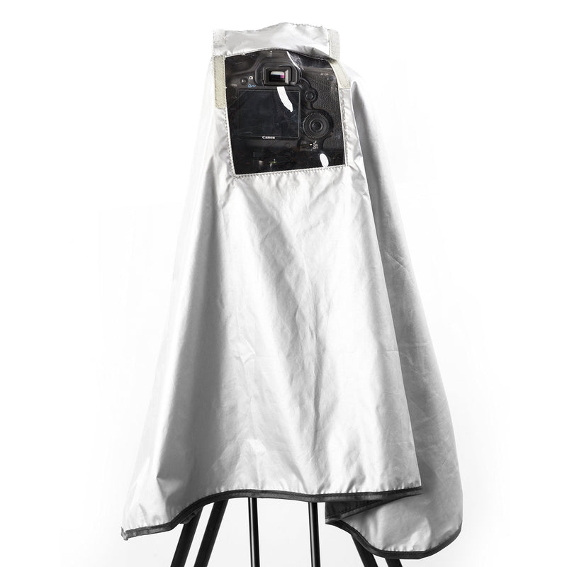 Movo CRC03 Extra-Long Camera Rain Coat Rain Cover for DSLR Cameras, Lens, and Tripod (Metallic Gray)