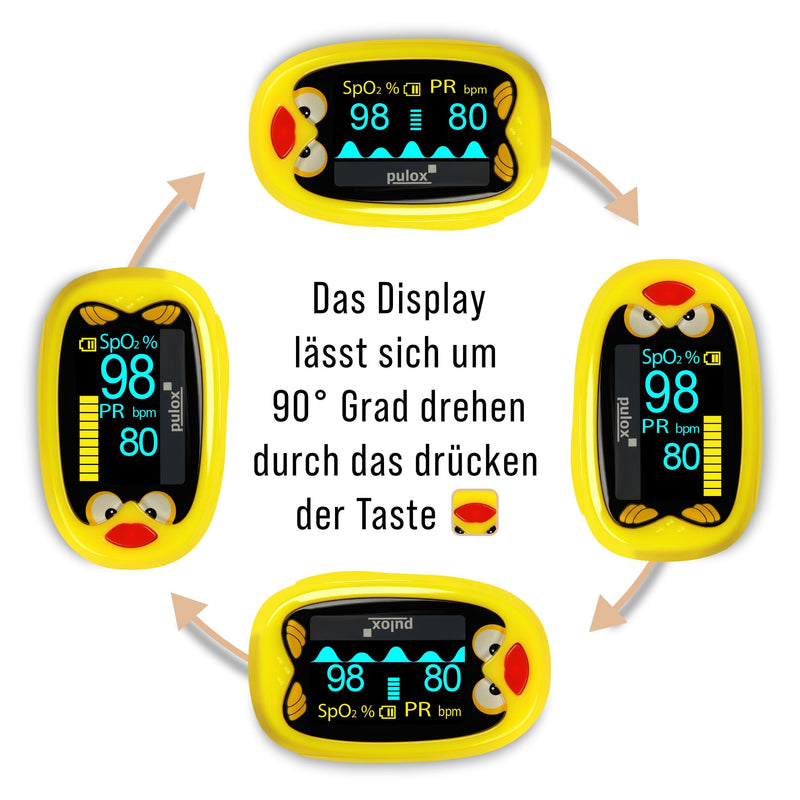 Pulox PO-210B Children's Pulse Oximeter - Battery Operated Finger Pulse Oximeter for Children and Toddlers