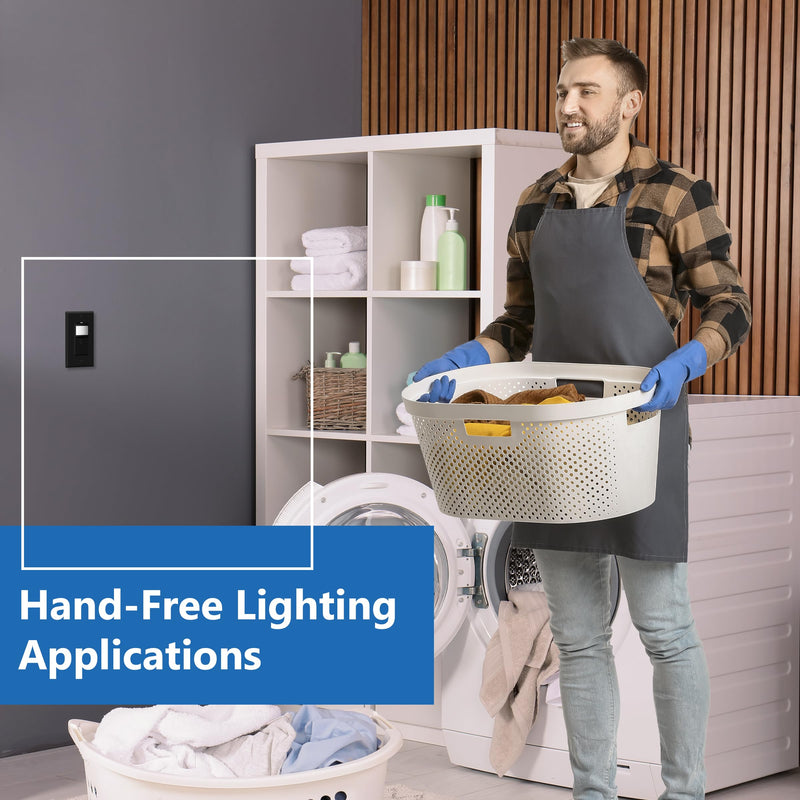 [AUSTRALIA] - LIDER Motion Sensor Switch with Wall Plate, PIR Sensor Light Switch, Occupancy & Vacancy Modes, No Neutral Wire Required, 120V, 60Hz, 150W LED/CFL, Single Pole, LPS-1P-BKWP2P, Black, 2 Pack 