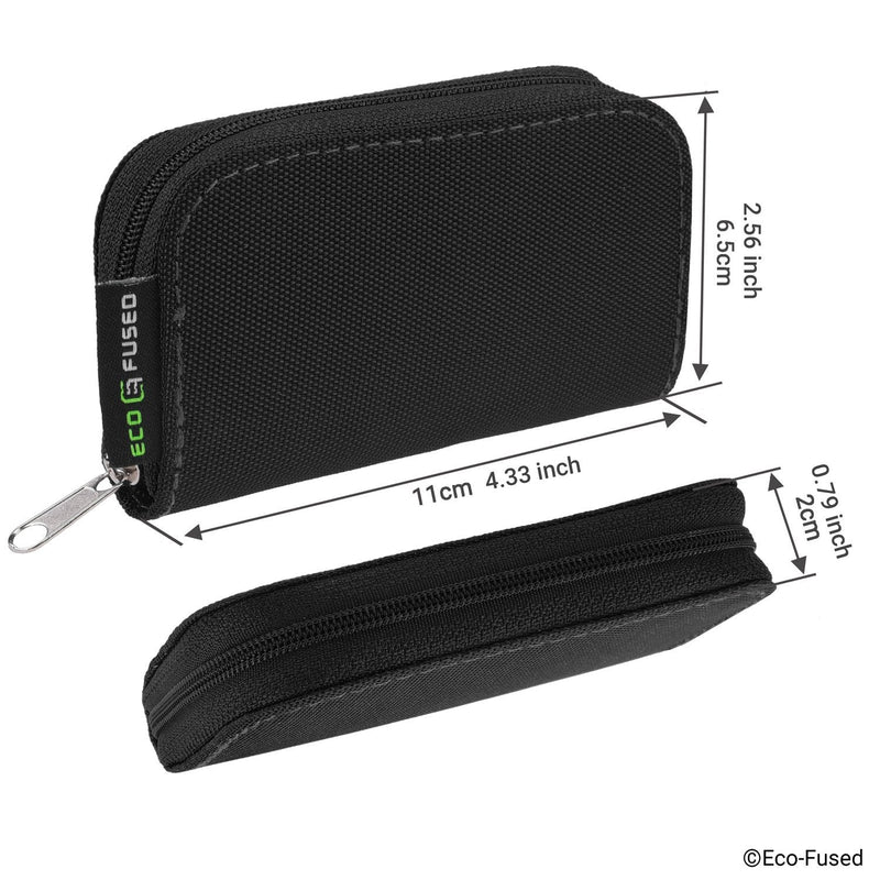 Eco-Fused Memory Card Carrying Case - Suitable for SDHC and SD Cards - 8 Pages and 22 Slots - ECO-FUSED Microfiber Cleaning Cloth Included - 2 Pack