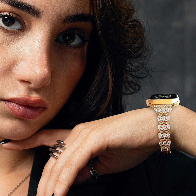 Water-drop Type Rhinestone Bracelet Apple Watch Band, Baroque Jewelry Style 38mm/40mm/41mm