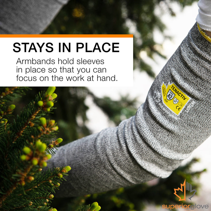 [AUSTRALIA] - Superior Glove KTAG1T18T TenActivTM Grey Stay-Cool Cut-Resistant Sleeve 18" Length (Medium, With Thumbhole) Medium 