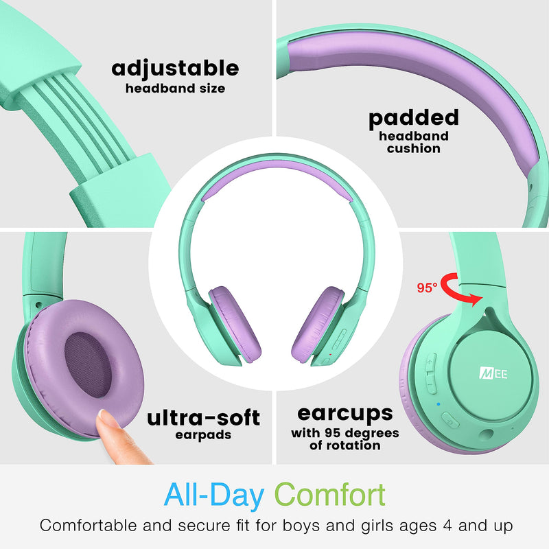 MEE audio KidJamz KJ45BT Children's Safe Listening Bluetooth Wireless Headphones (2Pack, BL&MT)