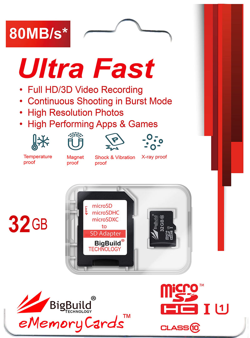BigBuild Technology 32GB Ultra Fast 80MB/s microSDHC Memory Card for Samsung Galaxy A01/A01 Core, A02/A02s, A03/A03s/A03 Core Cell Phone Black / Size: 32GB