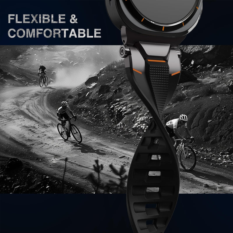 ULTIMAL Watch Band for Samsung Galaxy Watch Ultra 2/1 47mm (2026/2025/2024) Compatible with Samsung Watch Strap Bands for Men Sport Bands for Watch Rugged Premium TPU & Metal (Black+Black) Black+Black