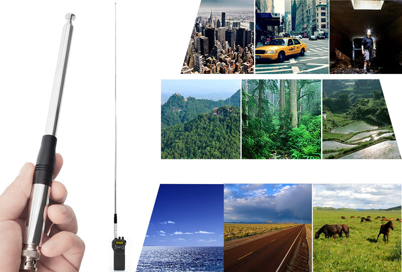 HYS 27Mhz Antenna 9-Inch to 51-inch Telescopic/Rod HT Antennas for CB Handheld/Portable Radio with BNC Connector Compatible with Cobra Midland Uniden Anytone CB Radio(27Mhz)